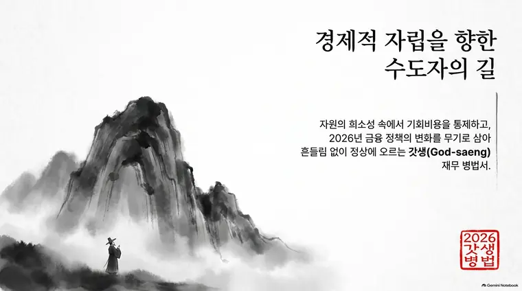 수묵 산수화 스타일로 만든 예시 슬라이드
