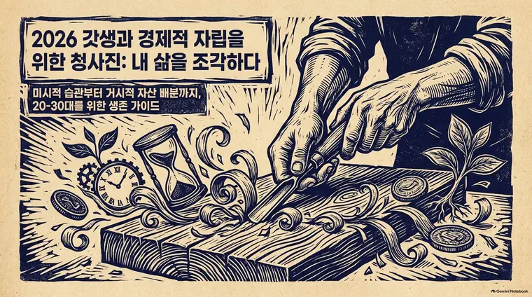 리노컷 판화 스타일로 만든 예시 슬라이드