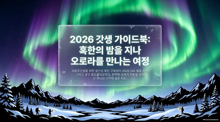 오로라 야경 사진 스타일로 만든 예시 슬라이드