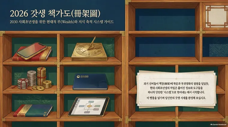 책가도 정물화 스타일로 만든 예시 슬라이드