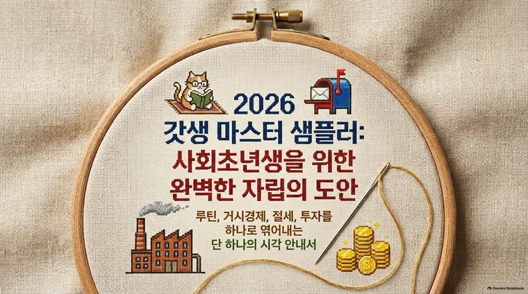 크로스스티치 자수 스타일로 만든 예시 슬라이드