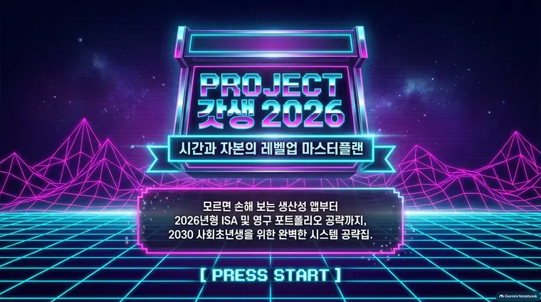 레이저 그리드 신스 스타일로 만든 예시 슬라이드