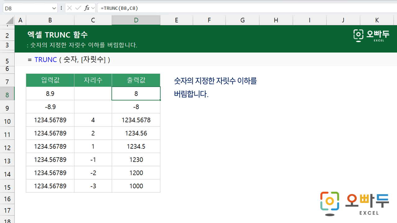 엑셀-TRUNC-함수-사용법