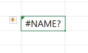 NAME 오류 반환