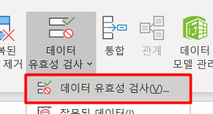 데이터 유효성검사 이동