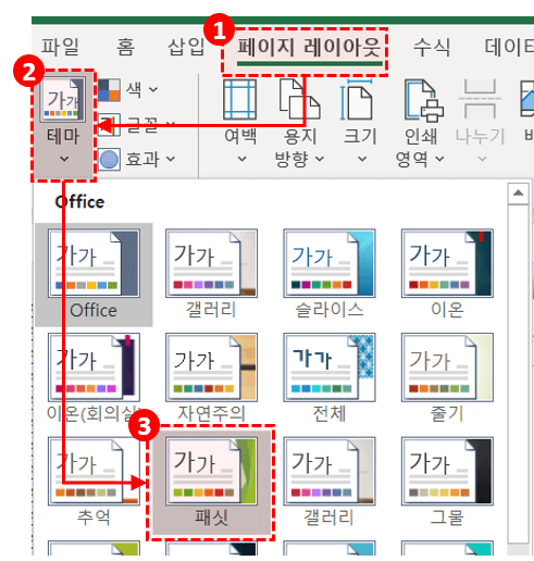 페이지 레이아웃 변경