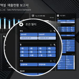 엑샐 쇼핑몰 매출현황 대시보드 필터