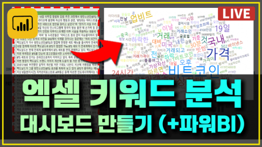 엑셀 키워드 분석 & 워드 클라우드 만들기 (파워 BI, 무료 워드클라우드 제작)