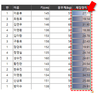 체질량지수 데이터막대 완료