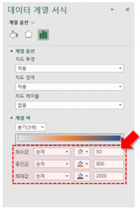 지도차트 데이터 계열 값 변경