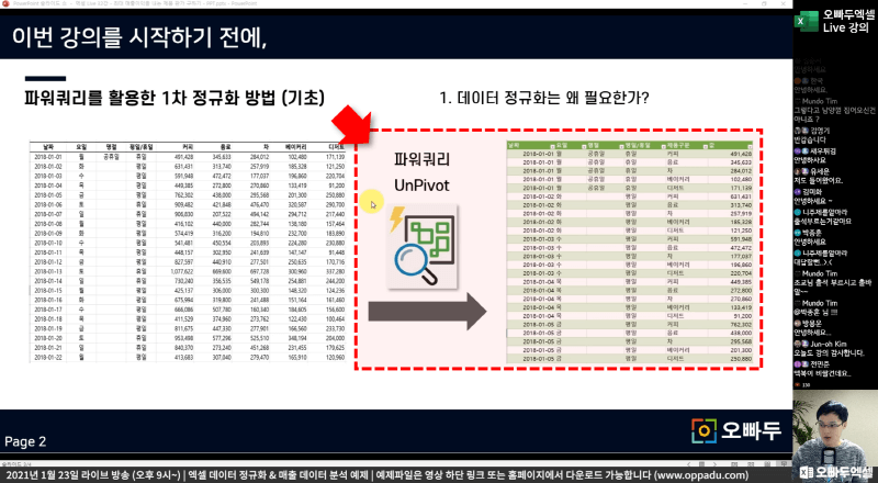 파워쿼리 데이터 정규화 전_R