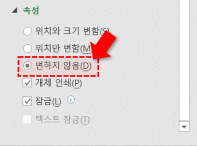 변하지 않음 설정