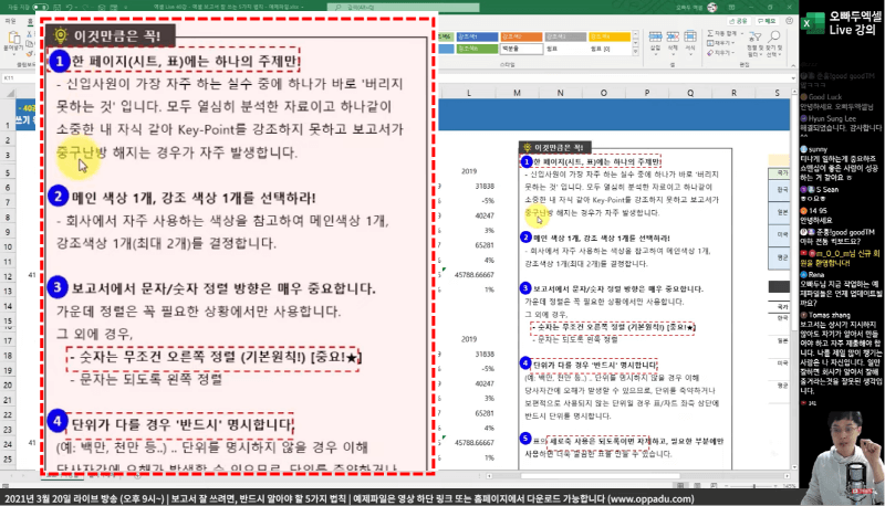 엑셀 보고서 작성 규칙 정리_크기