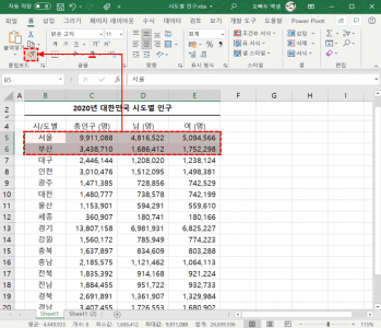 엑셀 서식 복사