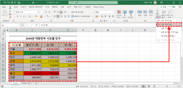 엑셀 서식 지우기