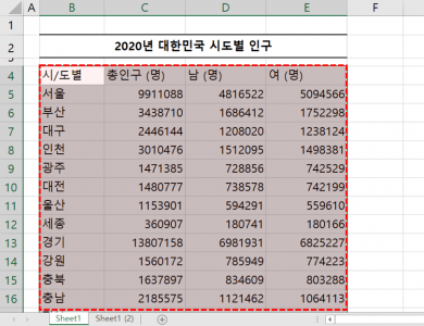 엑셀 서식 초기화 완료