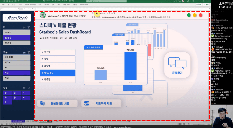 엑셀 차트 대시보드 완성_R