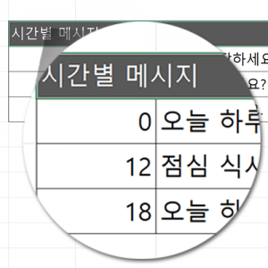 엑셀 투두리스트 시간별 메시지