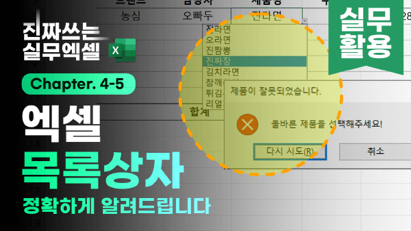 엑셀 데이터 유효성 목록상자 3분 핵심 정리 썸네일_R