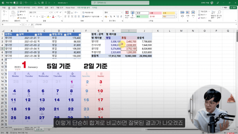 엑셀 집계 방식 합계 계산 정리 (2)_R