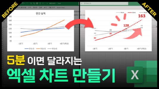엑셀 차트 만들기 5분 정리 썸네일 최종 완성_R