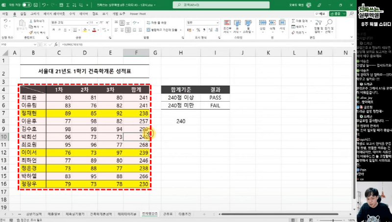 조건부서식 전체 행 강조_R