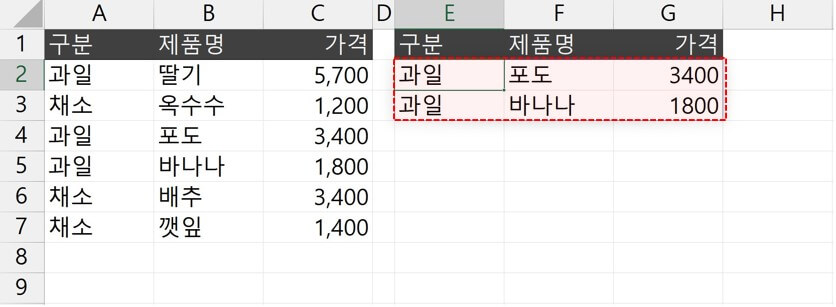 엑셀 filter 함수 다중조건