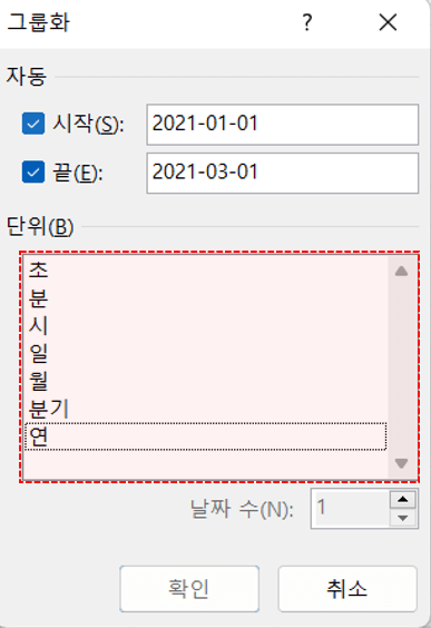 엑셀 일주일 단위 집계