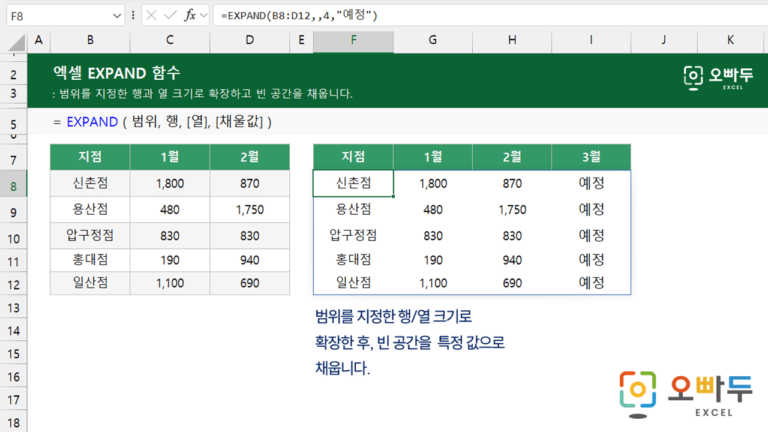 EXPAND 함수 예제 미리보기