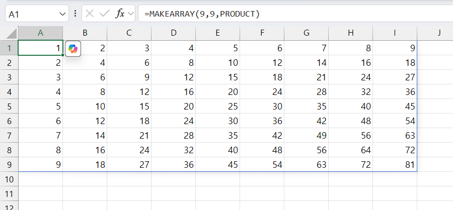 엑셀 MAKEARRAY 함수 사용법 - 오빠두엑셀