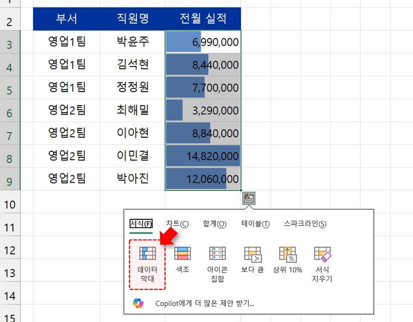 엑셀-데이터-막대