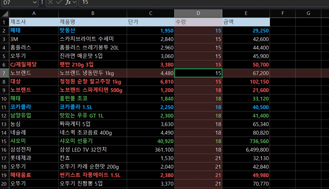 엑셀-포커스-셀-켜기