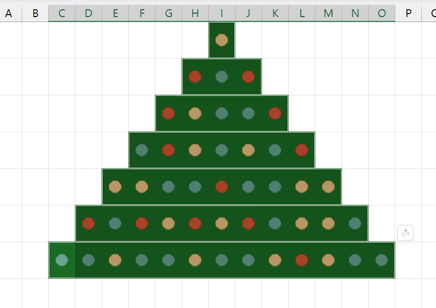 엑셀-크리스마스-트리-완성