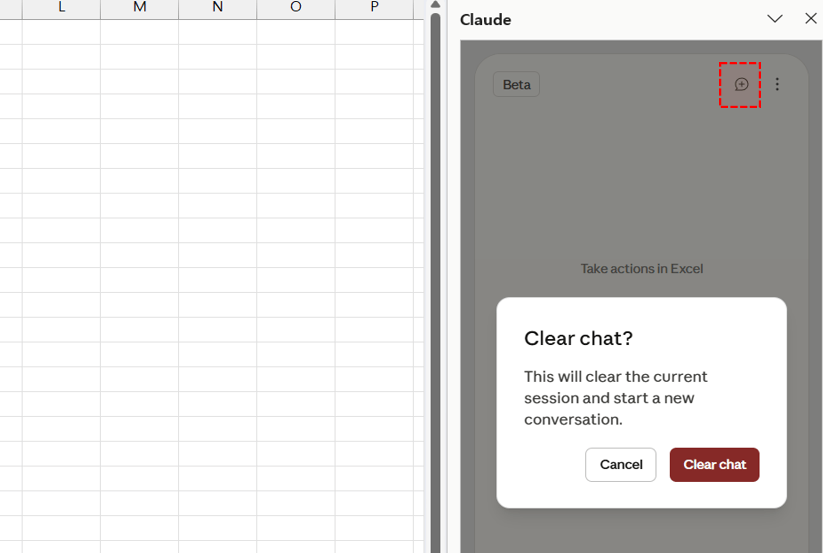클로드-엑셀-채팅-초기화