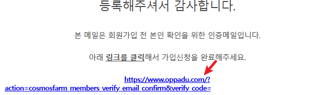 회원 가입 인증 메일의 링크