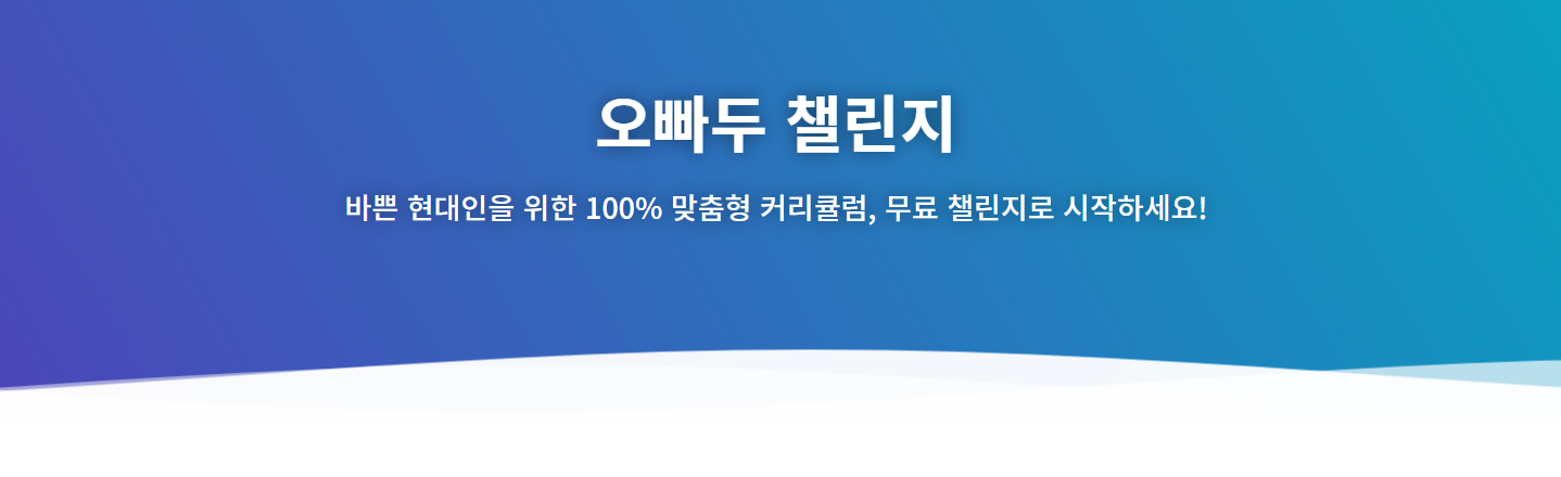 오빠두 챌린지 소개 화면