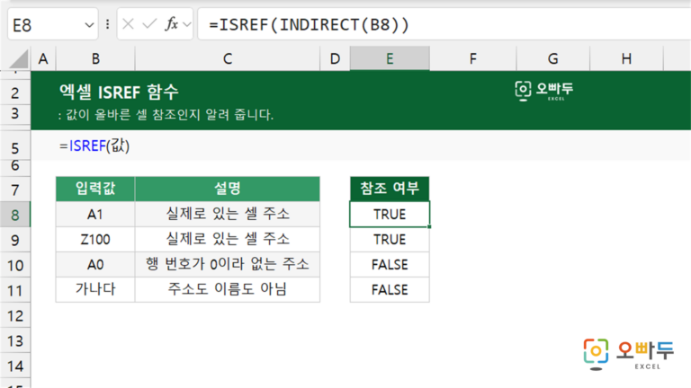 ISREF 함수 예제 미리보기